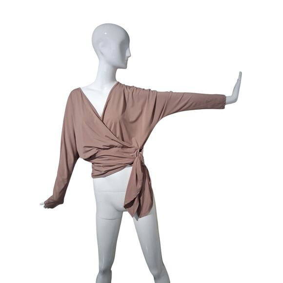 Willow & Root New Women's Medium Coquette Career Indie Surplice Side Tie Top - Picture 1 of 12